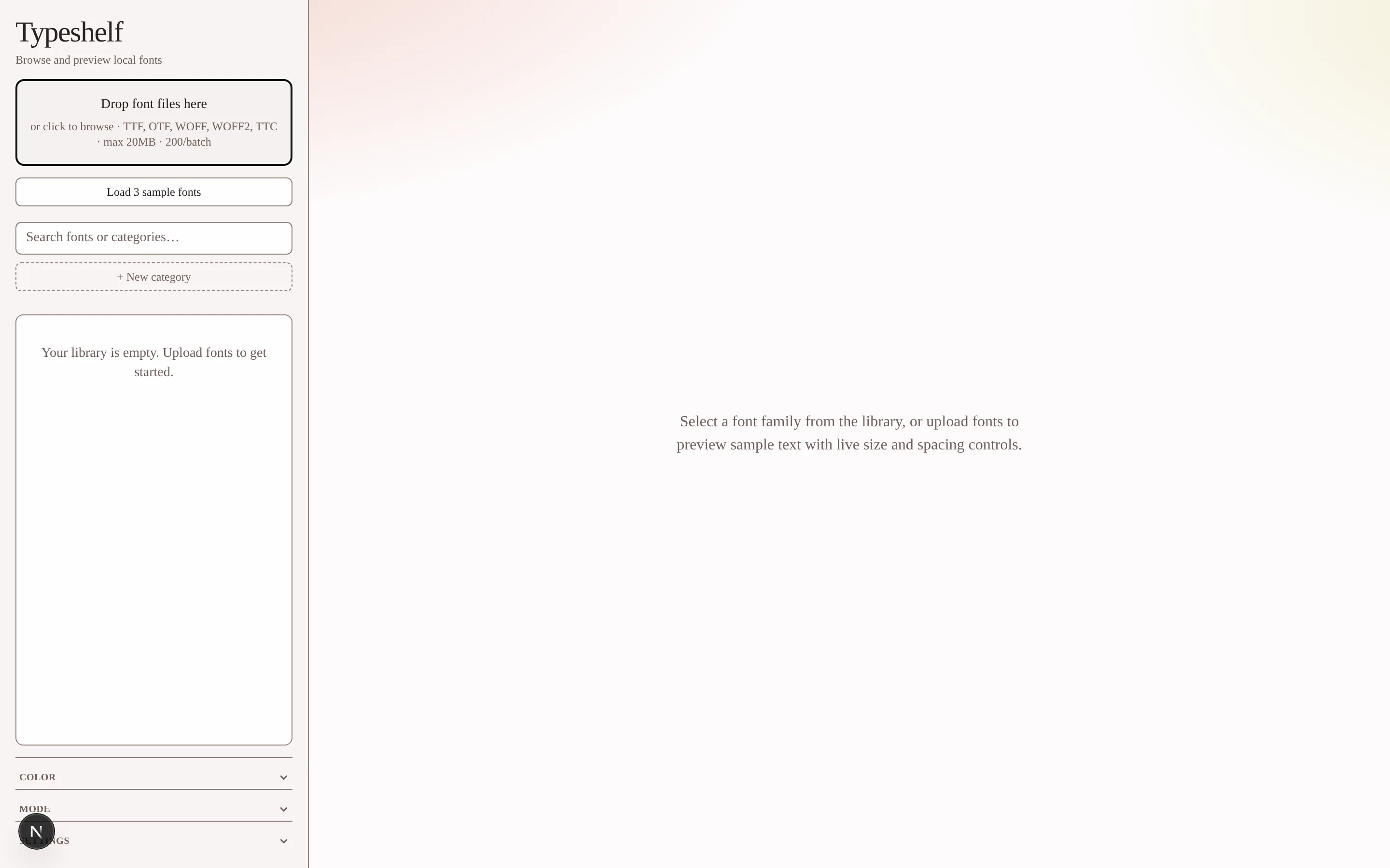 The first Tab press revealing the skip link